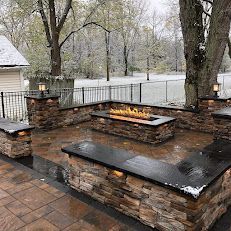 Fire Pit Construction in Westminster by Associates Landscape & Design